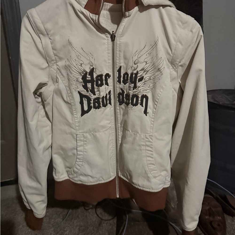 Harley-Davidson Cream and Brown Women's Jacket
